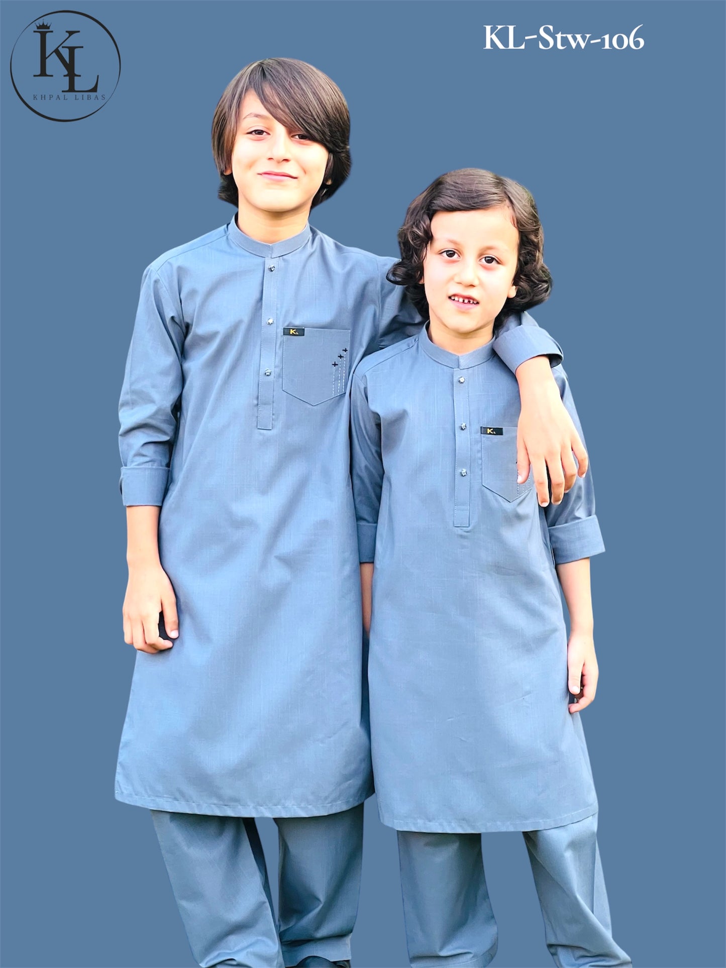 Blue Kameez and Shalwar (KL/Stw 106)