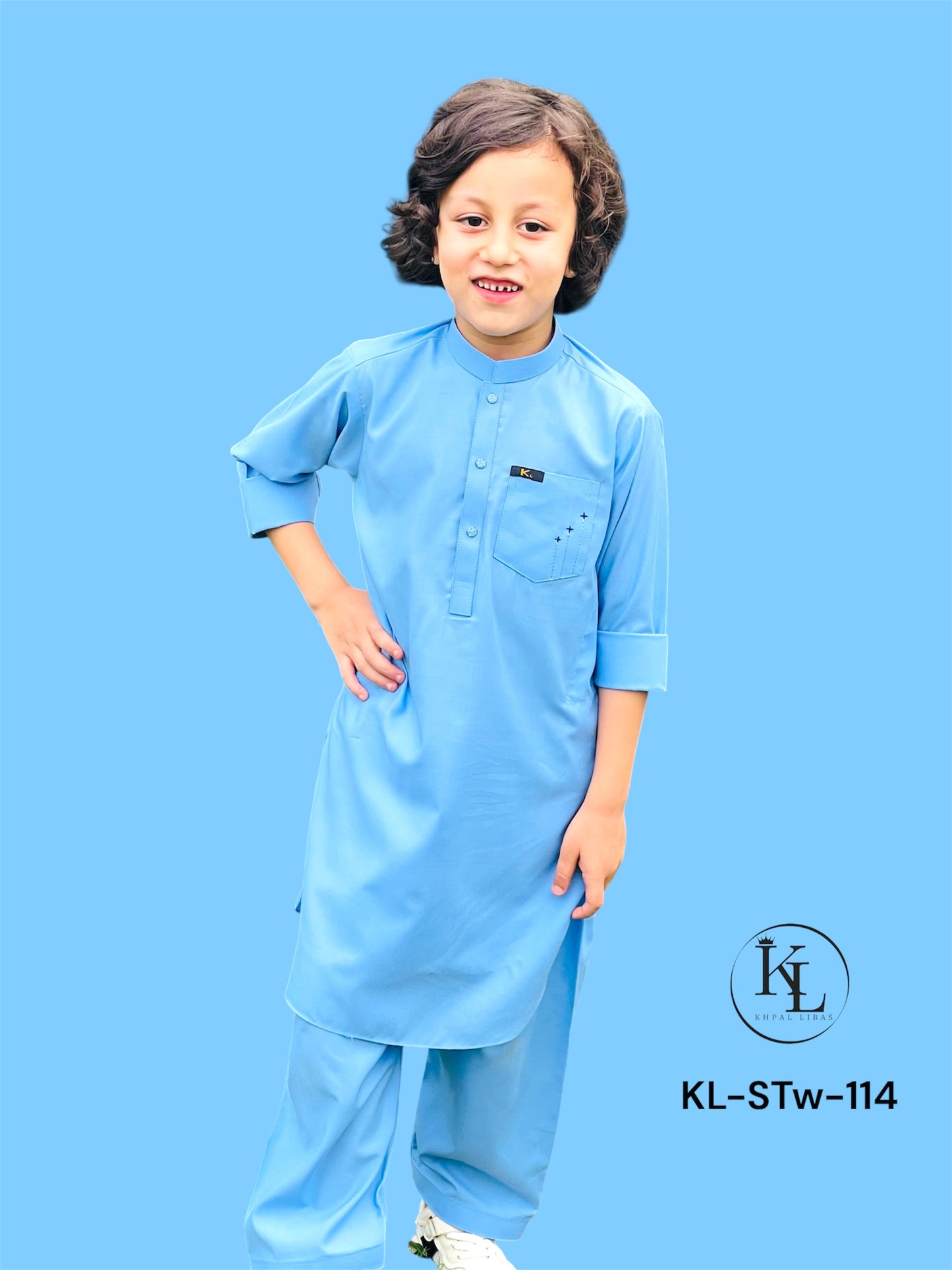 Sky Blue Kameez and Shalwar (KL/Stw 14)