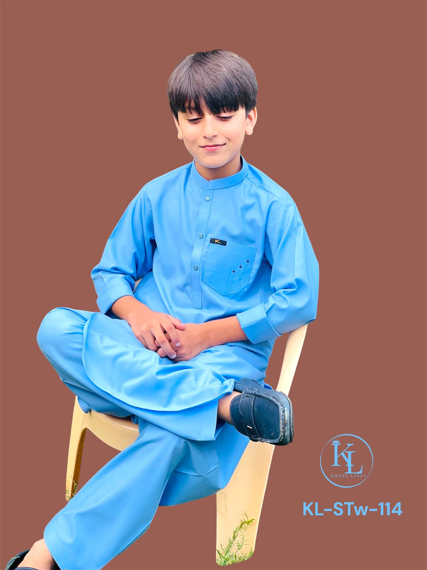 Sky Blue Kameez and Shalwar (KL/Stw 14)