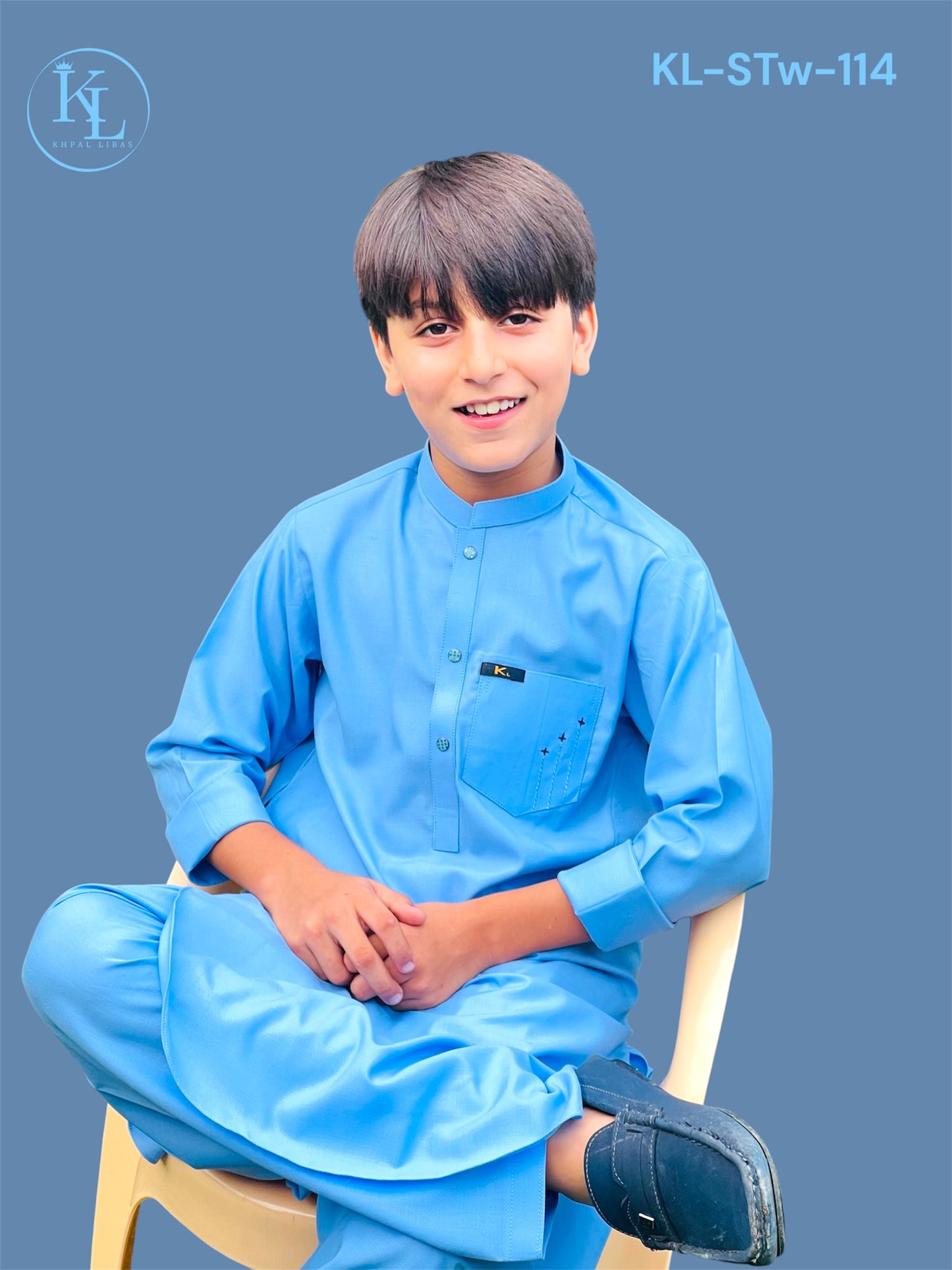 Sky Blue Kameez and Shalwar (KL/Stw 14)