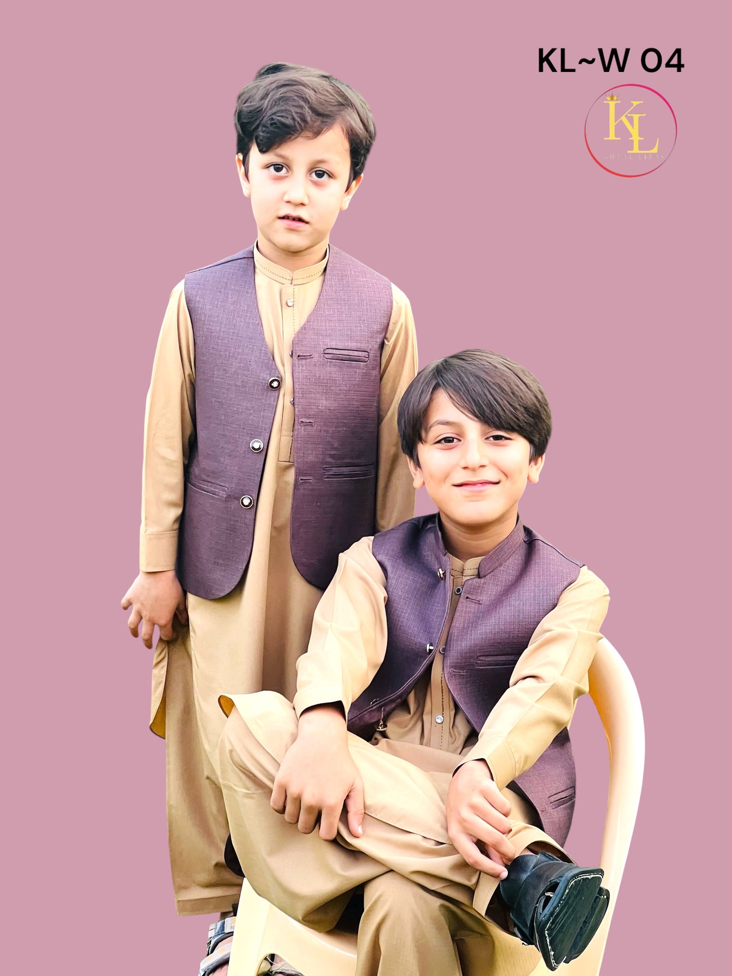 KL Dusty Plum Waistcoat(W-4)