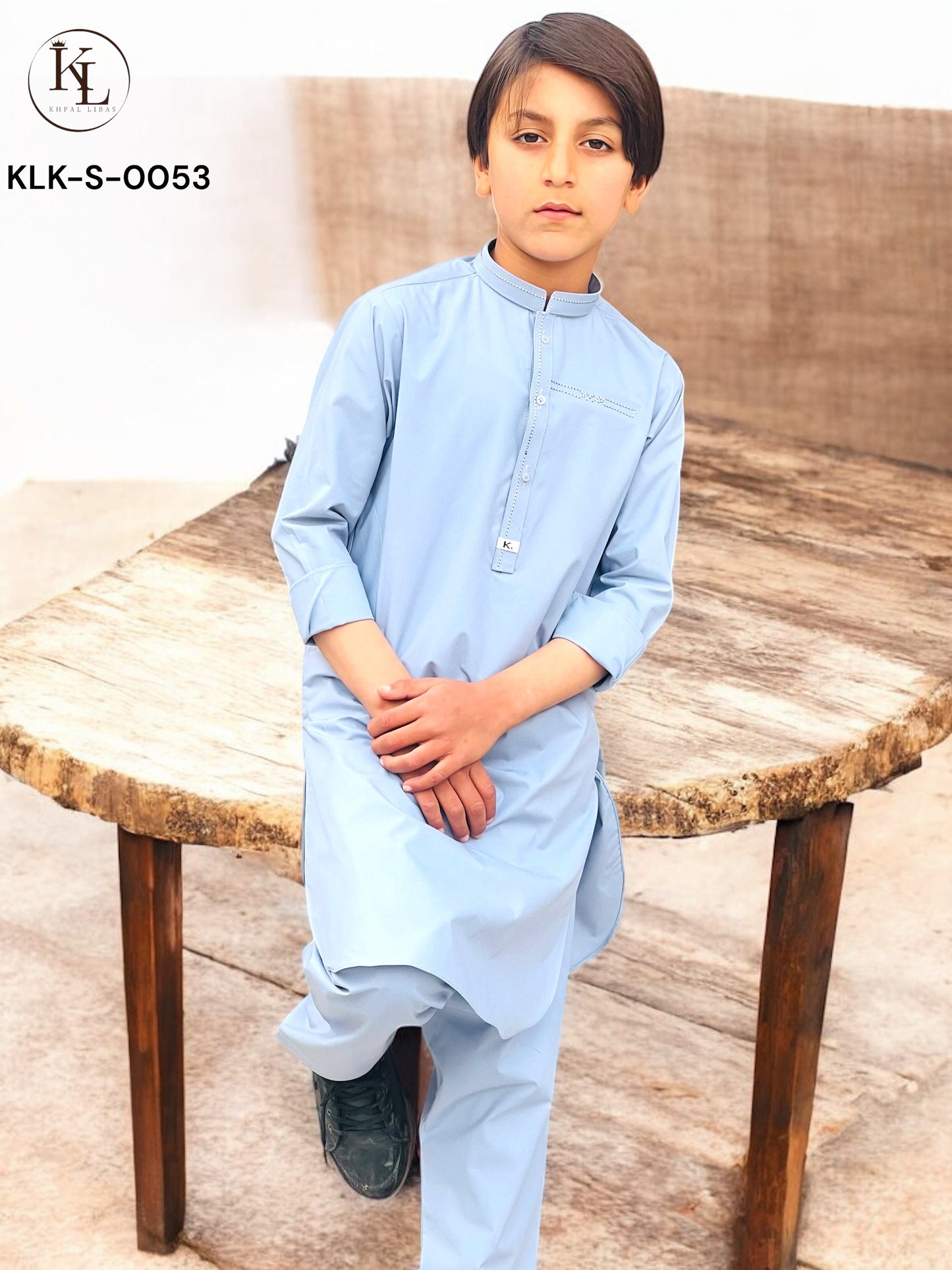 Light Sky Blue Kameez Shalwar(KLK-S-0053)