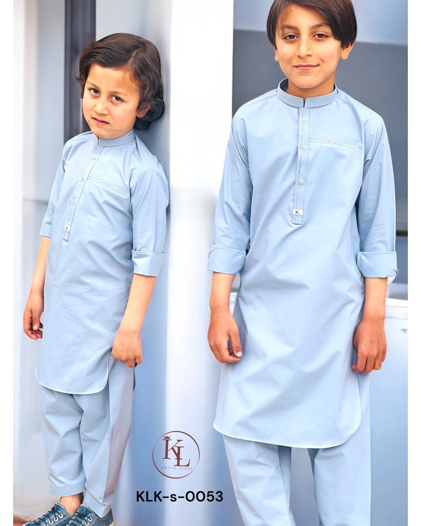 Light Sky Blue Kameez Shalwar(KLK-S-0053)