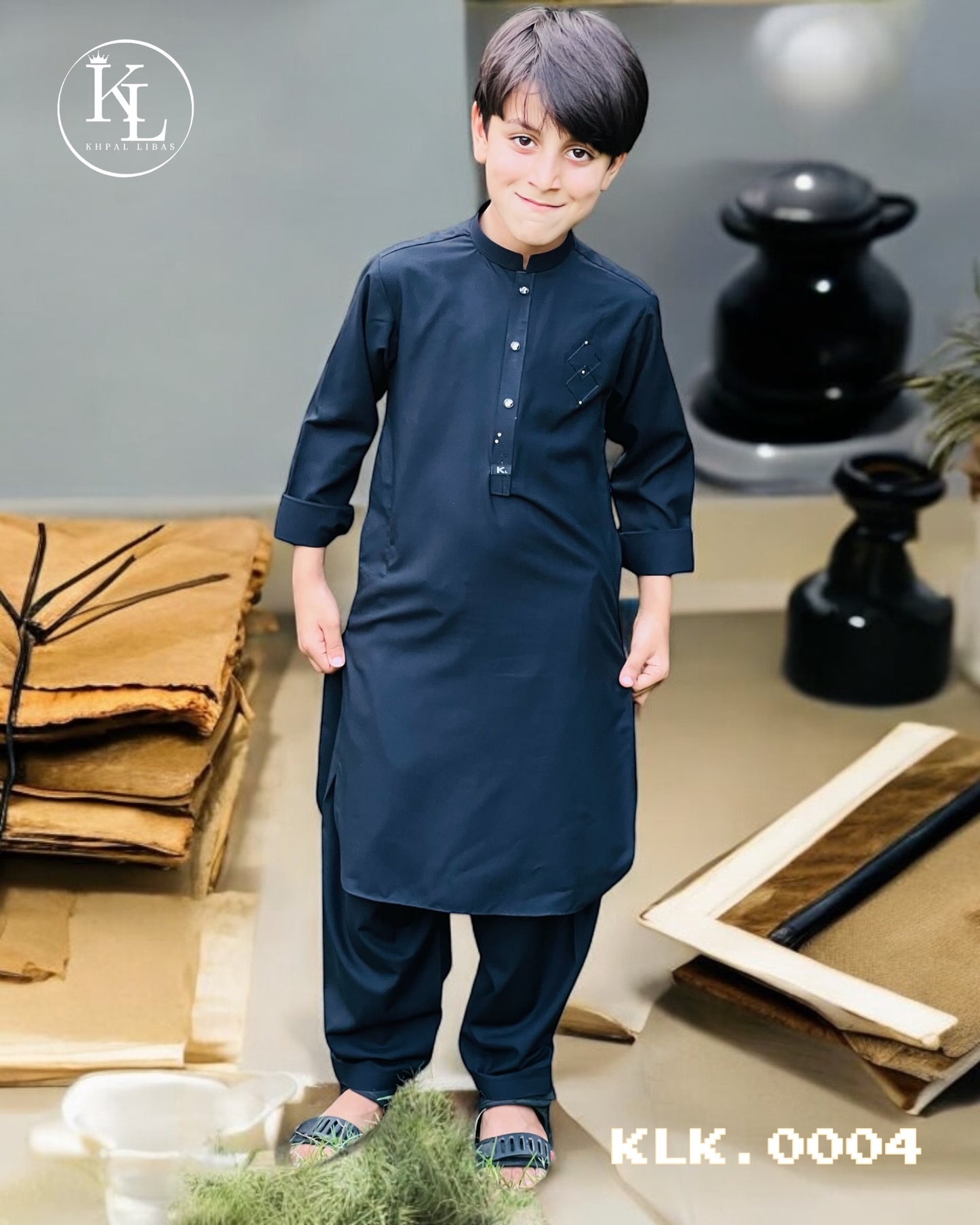 Mid Night Navy Kameez Shalwar