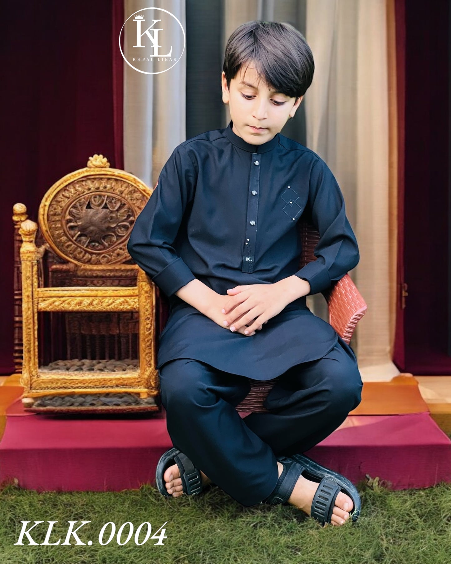 Mid Night Navy Kameez Shalwar