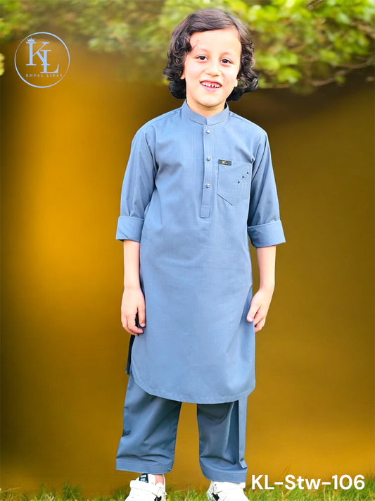 Blue Kameez and Shalwar (KL/Stw  106)