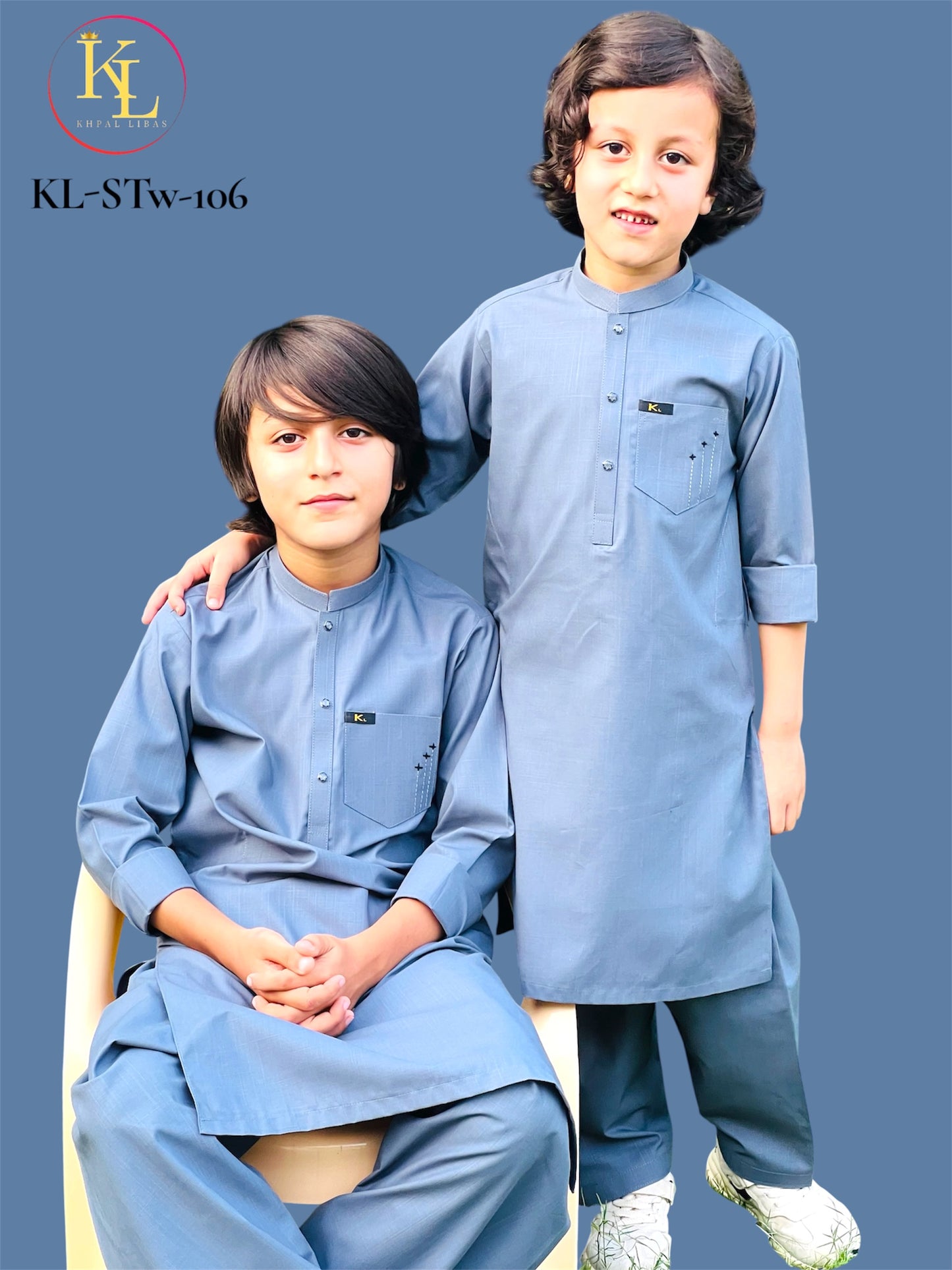 Blue Kameez and Shalwar (KL/Stw  106)