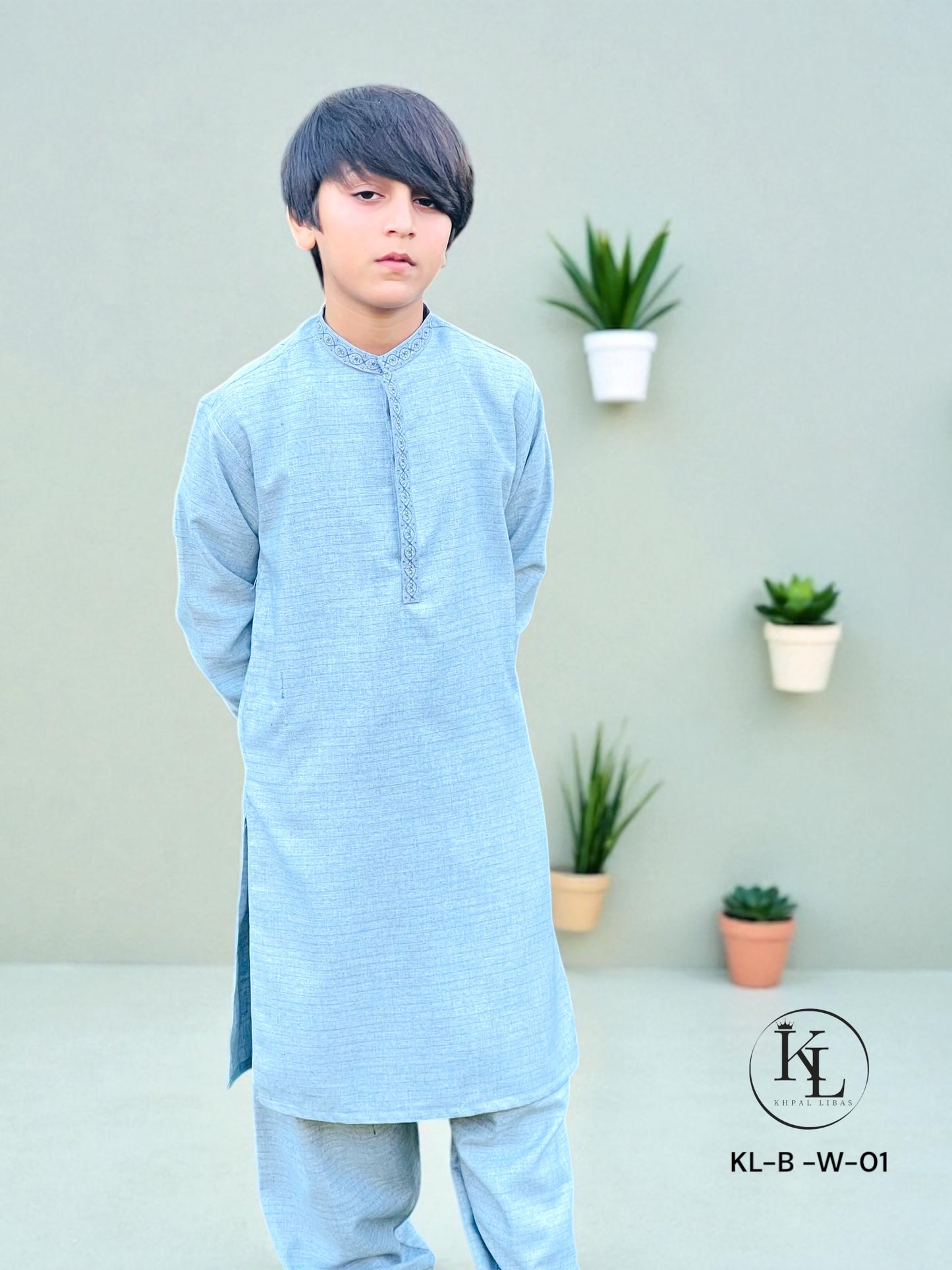Grey Kameez and Shalwar (KL-B-W-01)